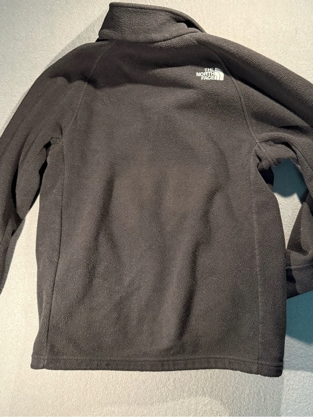 The North Face Dark Gray Fleece Jacket with White Logo